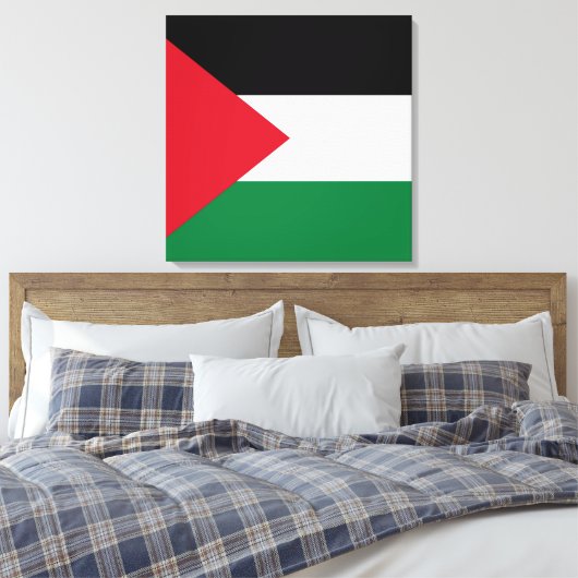 officieel de staatsvlag van Palestina Canvas Afdruk (Insitu (Slaapkamer))
