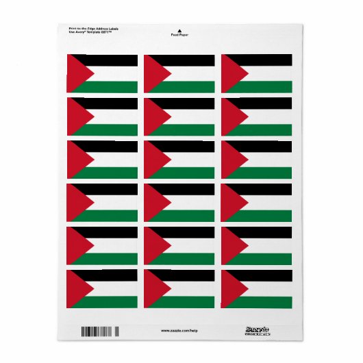 officieel de staatsvlag van Palestina Etiket (Full Sheet)