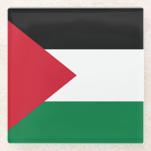 officieel de staatsvlag van Palestina Glazen Onderzetter