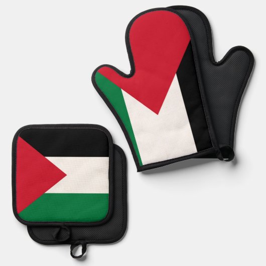 officieel de staatsvlag van Palestina Ovenwant & Pannenlap Set (Voorkant / Achterkant)