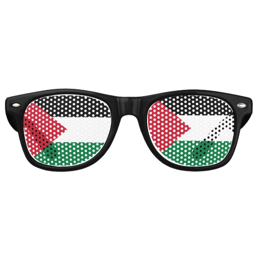 officieel de staatsvlag van Palestina Retro Zonnebril (Voorkant)