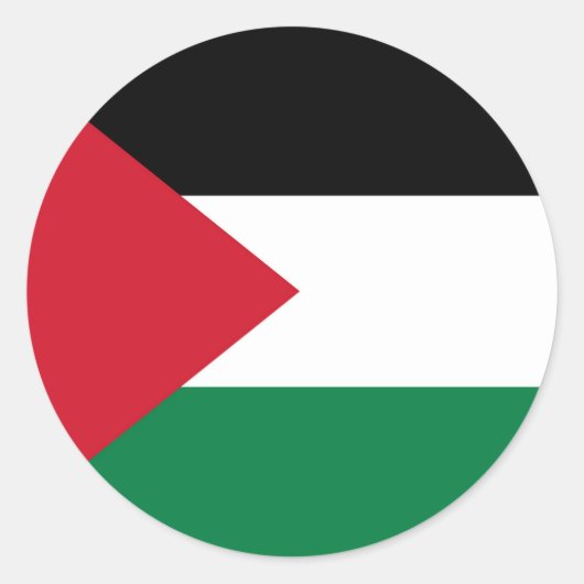 officieel de staatsvlag van Palestina Ronde Sticker (Voorkant)