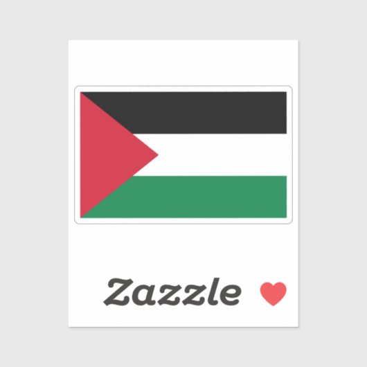 officieel de staatsvlag van Palestina Sticker (Vel)