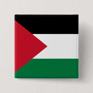 officieel de staatsvlag van Palestina Vierkante Button 5,1 Cm