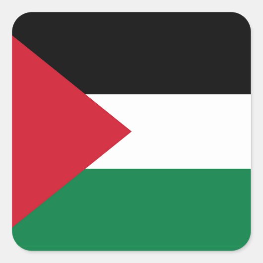 officieel de staatsvlag van Palestina Vierkante Sticker (Voorkant)