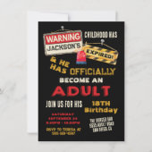 Officieel een Adult Warning draaien 18 Verjaardag Kaart (Voorkant)