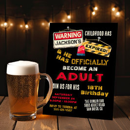 Officieel een Adult Warning draaien 18 Verjaardag Kaart