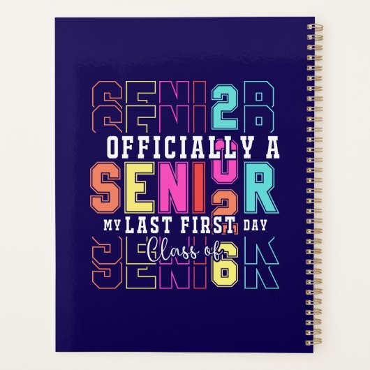 Officieel een senior 2026 Mijn laatste eerste dag  Planner (Achterkant)