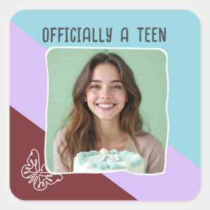 Officieel een tiener 13e verjaardagsfeest op maat  vierkante sticker