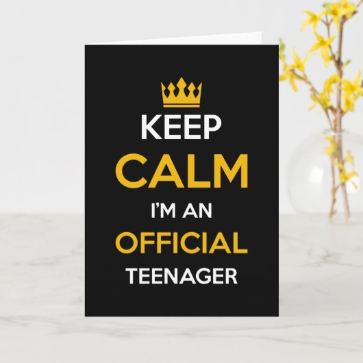 Officieel een tiener cadeau kaart (Gele Bloem)