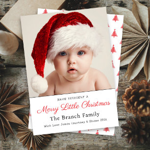 Officieel een vrolijke kleine kerstfoto feestdagenkaart