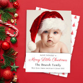 Officieel een vrolijke kleine kerstfoto feestdagenkaart