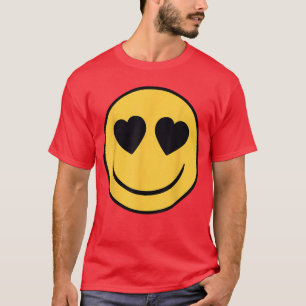 Officieel Emoji Retro Hart Ogen Gele Glimlach Gezi T-shirt