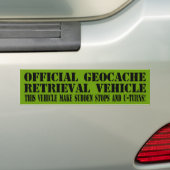Officieel geocache Retrieval Vehicle Bumpersticker (Op auto)