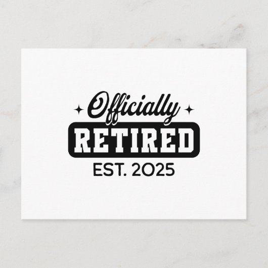  officieel gepensioneerd 2025 briefkaart (Voorkant)