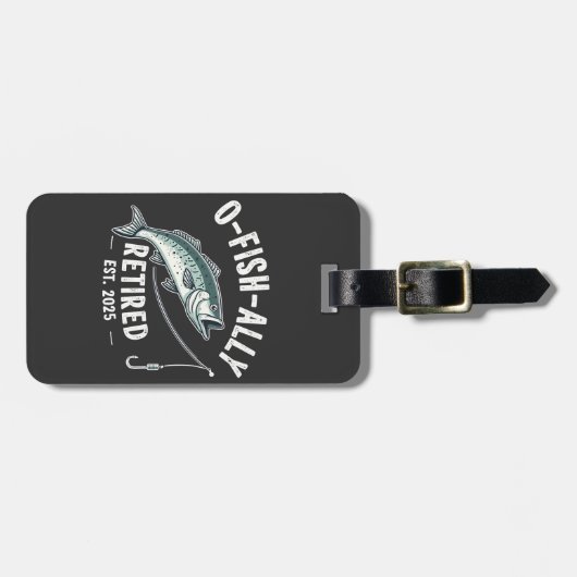 Officieel gepensioneerd 2025 Fisher Dad pensioen Bagagelabel (Voorkant horizontaal)