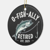 Officieel gepensioneerd 2025 Fisher Dad pensioen Keramisch Ornament (Links)