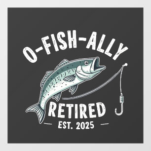 Officieel gepensioneerd 2025 Fisher Dad pensioen Raamsticker