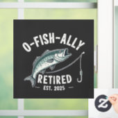 Officieel gepensioneerd 2025 Fisher Dad pensioen Raamsticker (Huis)