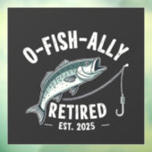 Officieel gepensioneerd 2025 Fisher Dad pensioen Raamsticker (Vel 3)