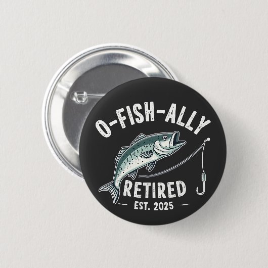 Officieel gepensioneerd 2025 Fisher Dad pensioen Ronde Button 5,7 Cm (Voorkant /achterkant)