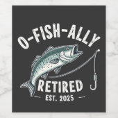 Officieel gepensioneerd 2025 Fisher Dad pensioen Wijn Etiket (Enkel label)