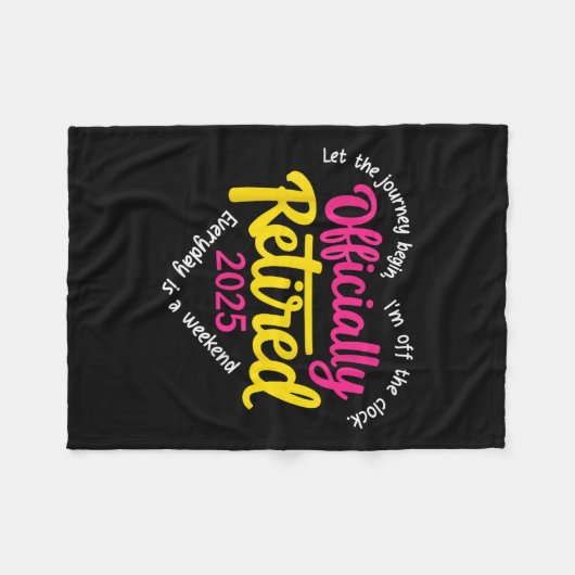 Officieel Gepensioneerd 2025 Hart Mannen Vrouwen Fleece Deken (Voorkant (Horizontaal))