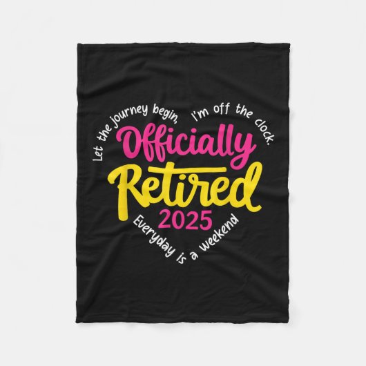Officieel Gepensioneerd 2025 Hart Mannen Vrouwen Fleece Deken (Voorkant)