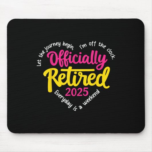 Officieel Gepensioneerd 2025 Hart Mannen Vrouwen Muismat (Voorkant)