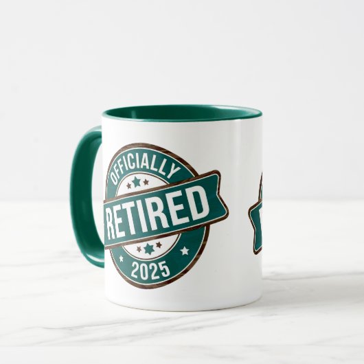 Officieel gepensioneerd 2025 mok (Voorkant links)
