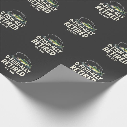 Officieel gepensioneerd. 2025 Pensioen Fisher Dad Cadeaupapier (Hoek)