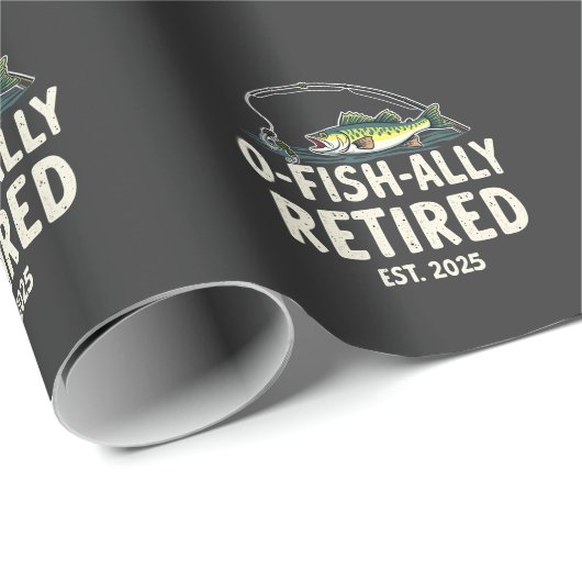 Officieel gepensioneerd. 2025 Pensioen Fisher Dad Cadeaupapier (Rol Hoek)