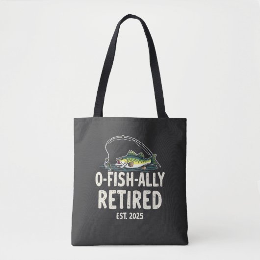 Officieel gepensioneerd. 2025 Pensioen Fisher Dad Tote Bag (Voorkant)