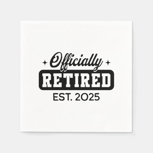  officieel gepensioneerd 2025 servet (Voorkant)