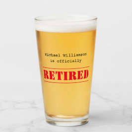 Officieel gepensioneerd, aangepaste naam cadeau ro glas