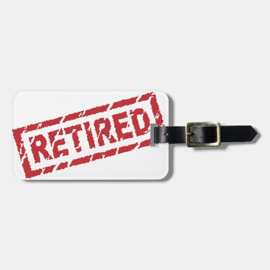 officieel gepensioneerd bagagelabel (Voorkant horizontaal)