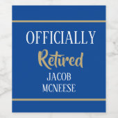 Officieel Gepensioneerd Custom party Wijnlabel Wijn Etiket (Enkel label)