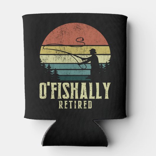 Officieel Gepensioneerd Grappig vissen pensioen Blikjeskoeler (Achterkant)