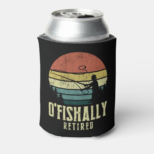Officieel Gepensioneerd Grappig vissen pensioen Blikjeskoeler (Blikje Achterkant)