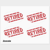 officieel gepensioneerd ovale sticker (Vel)