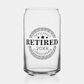 Officieel Gepensioneerde Douanenaam & Datum Grieks Blikvorm Glas (Voorkant)