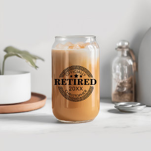 Officieel Gepensioneerde Douanenaam & Datum Grieks Blikvorm Glas