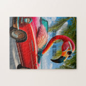 Officieel gepensioneerde Flamingo & Cabriolet op h Legpuzzel (Horizontaal)