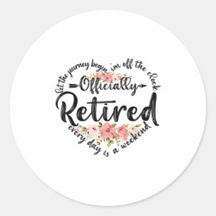 Officieel gepensioneerde hart Schattigee pensioner Ronde Sticker