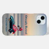 Officieel Gepensioneerde Pink Flamingo in Cabriole Case-Mate iPhone Case (Achterkant (horizontaal))