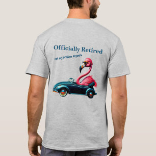 Officieel Gepensioneerde Pink Flamingo in Cabriole T-shirt