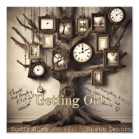 Officieel gesigneerd "Getting Old" Album Hoesje Foto Afdruk (Voorkant)