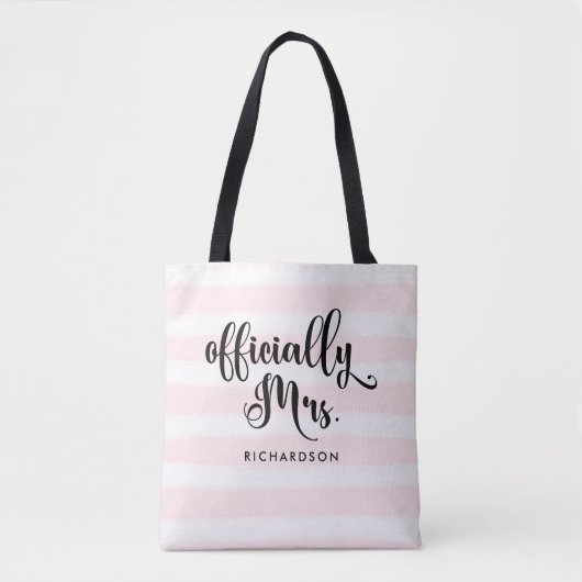 Officieel gestreept mevrouw | Nieuwe bride op pers Tote Bag (Voorkant)