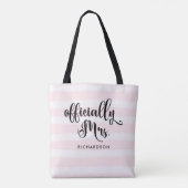Officieel gestreept mevrouw | Nieuwe bride op pers Tote Bag (Achterkant)