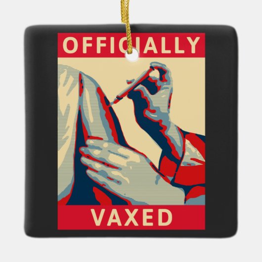 Officieel gevaccineerd keramisch ornament (Voorkant)